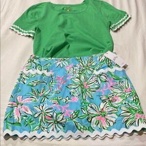 Lilly Pulitzer Rick rac Blue and Pink Floral skort, 2, NWT